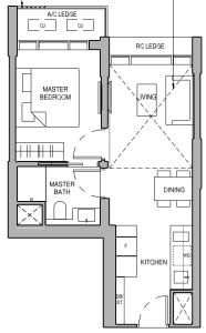 sceneca-residence-floor-plan-1-bedroom-a1-singapore