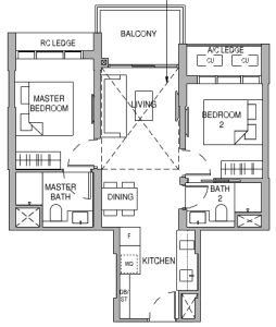 sceneca-residence-floor-plan-2-bedroom-b1-singapore