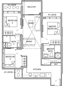sceneca-residence-floor-plan-3-bedroom-c1-singapore
