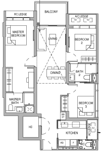 sceneca-residence-floor-plan-3-bedroom-c3-singapore