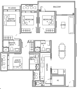 sceneca-residence-floor-plan-4-bedroom-d1-singapore